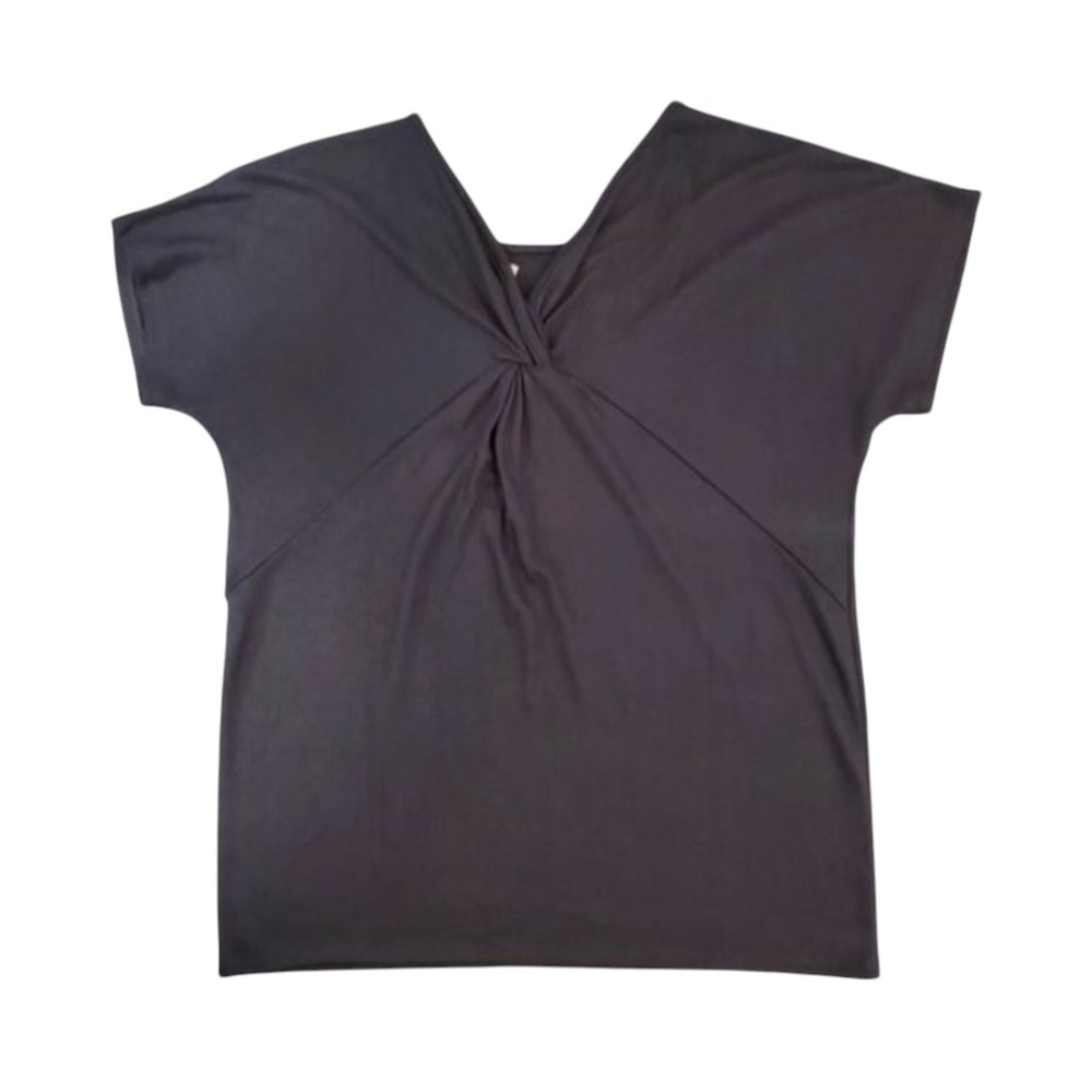 NWT Ann Taylor Loft TWIST BACK KNOT Super Soft Black Knit Top CAPSULE Minimal L